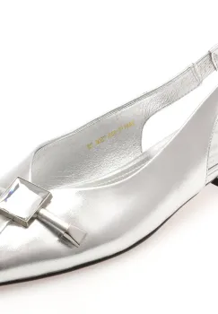 Pantofi EPICA argintii, 63S, din piele naturala imagine