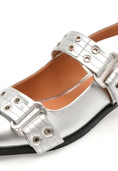 Pantofi EPICA argintii, EB665, din piele naturala imagine