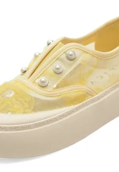 Pantofi EPICA galbeni, 298, din material textil imagine