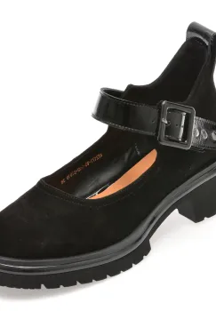 Pantofi EPICA negri, 2177, din piele intoarsa imagine