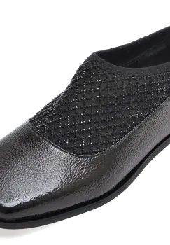 Pantofi EPICA negri, 2774540, din material textil si piele naturala imagine