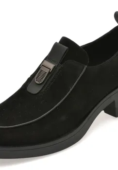 Pantofi EPICA negri, LD1139, din piele intoarsa imagine