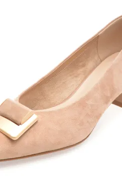 Pantofi EPICA nude, E300, din piele intoarsa imagine