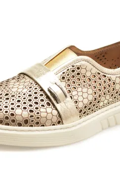 Pantofi ERISMA aurii, 123048, din piele naturala imagine