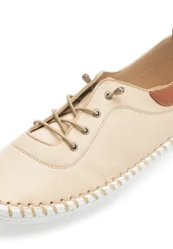 Pantofi EVIDA bej, EVHT301, din piele naturala imagine