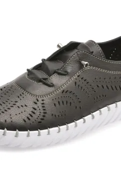 Pantofi EVIDA negri, EV2904, din piele naturala imagine