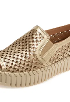 Pantofi FLAVIA PASSINI aurii, 368101, din piele naturala imagine