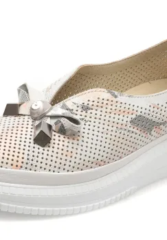 Pantofi GOLD DEER albi, 212618Z, din piele naturala imagine