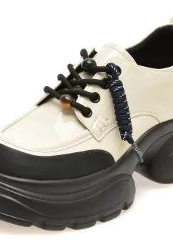 Pantofi GRYXX alb-negru, 77813, din piele naturala lacuita imagine