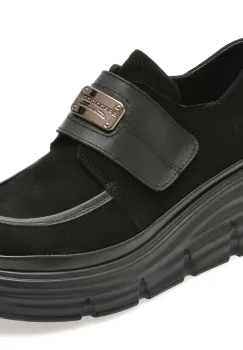 Pantofi GRYXX negri, 387605, din piele intoarsa imagine