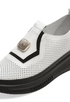 Pantofi IMAGE albi, 3831606, din piele naturala imagine