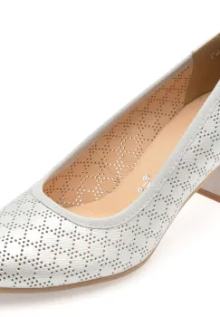 Pantofi IMAGE argintii, 6743, din piele naturala imagine