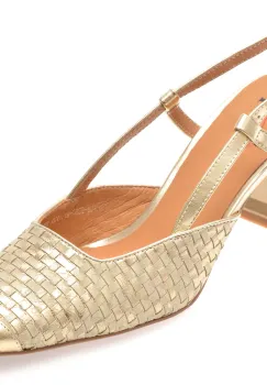 Pantofi IMAGE aurii, NA108, din piele naturala imagine