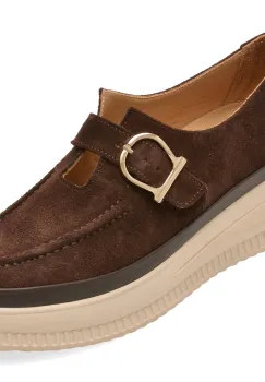Pantofi IMAGE maro, 381147, din piele intoarsa imagine