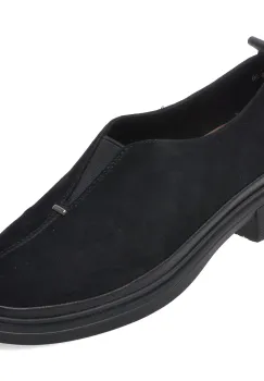 Pantofi IMAGE negri, 1798H13, din piele intoarsa imagine