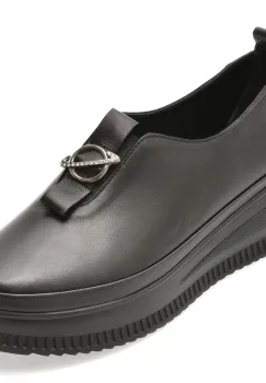 Pantofi IMAGE negri, 38104, din piele naturala imagine