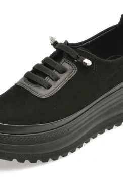 Pantofi IMAGE negri, 387375, din piele intoarsa imagine