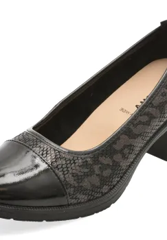 Pantofi KARISMA negri, WB60008, din piele croco imagine