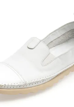 Pantofi ORTOPLUS albi, EV2814, din piele naturala imagine