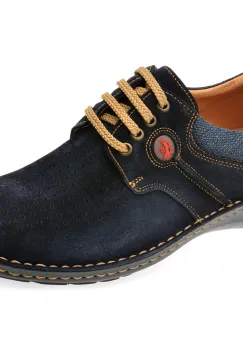 Pantofi OTTER bleumarin, 9560, din piele intoarsa imagine