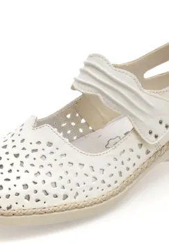 Pantofi RIEKER albi, 41399, din piele naturala imagine