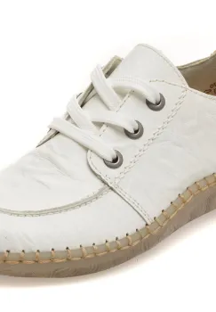 Pantofi RIEKER albi, N2402, din piele naturala imagine