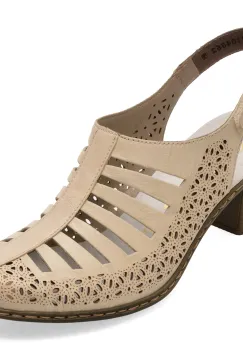 Pantofi RIEKER bej, 40959, din piele naturala imagine
