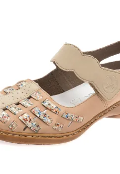 Pantofi RIEKER bej, 41369, din piele naturala imagine