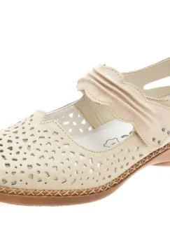 Pantofi RIEKER bej, 41399, din piele naturala imagine