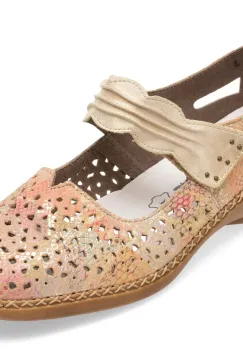 Pantofi RIEKER bej, 41399, din piele naturala imagine
