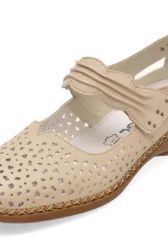 Pantofi RIEKER bej, 41399, din piele naturala imagine