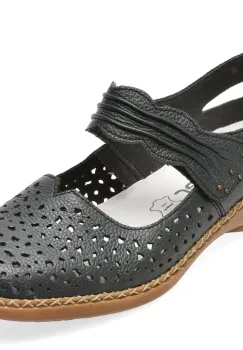 Pantofi RIEKER bleumarin, 41399, din piele naturala imagine