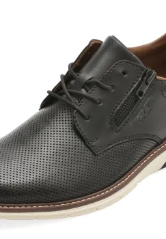 Pantofi RIEKER negri, 14412, din piele naturala imagine