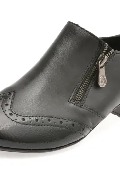 Pantofi RIEKER negri, 41757, din piele naturala imagine