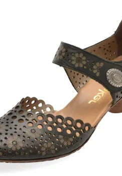 Pantofi RIEKER negri, 43753, din piele naturala imagine