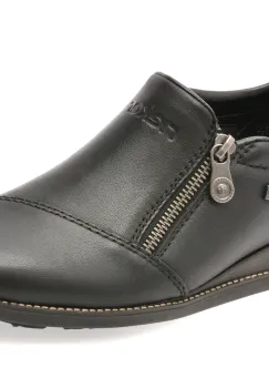Pantofi RIEKER negri, 44265, din piele naturala imagine