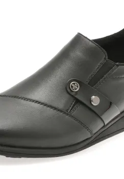 Pantofi RIEKER negri, 47250, din piele naturala imagine