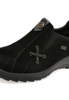 Pantofi RIEKER negri, L7171, din piele intoarsa imagine