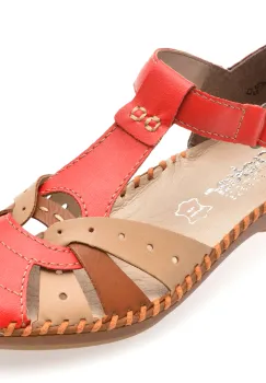 Pantofi RIEKER rosii, M1655, din piele ecologica imagine