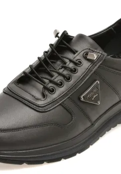 Pantofi sport BERLANTY negri, BRT502, din piele naturala imagine