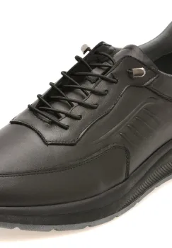 Pantofi sport BERLANTY negri, BRT705, din piele naturala imagine