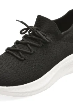 Pantofi sport BITE THE BULLET alb-negru, CL603, din material textil imagine