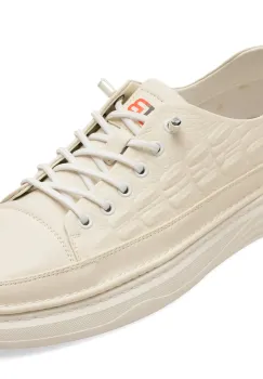 Pantofi sport BITE THE BULLET albi, A76021, din piele naturala imagine
