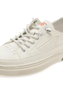 Pantofi sport BITE THE BULLET albi, TB78611, din piele naturala imagine