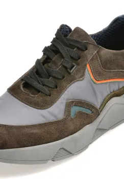 Pantofi sport BITE THE BULLET gri, 9104, din material textil si piele naturala imagine