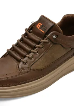 Pantofi sport BITE THE BULLET maro, JR006, din piele naturala imagine