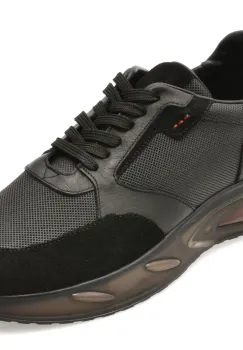 Pantofi sport BITE THE BULLET negri, 7717, din piele naturala imagine