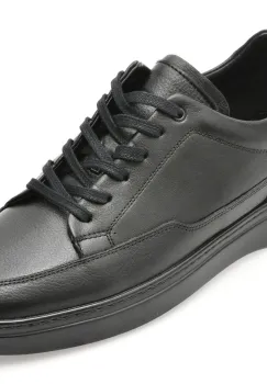 Pantofi sport BITE THE BULLET negri, HS091, din piele naturala imagine