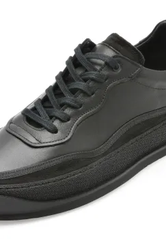 Pantofi sport BITE THE BULLET negri, HS220, din piele naturala imagine