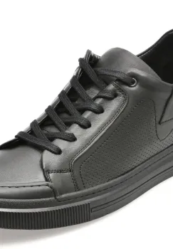 Pantofi sport BITE THE BULLET negri, HS496, din piele naturala imagine